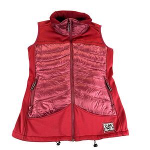 Alp N Rock Davos Sz 3 S Women’s Quilted Vest Deep Rich Red Maroon Made